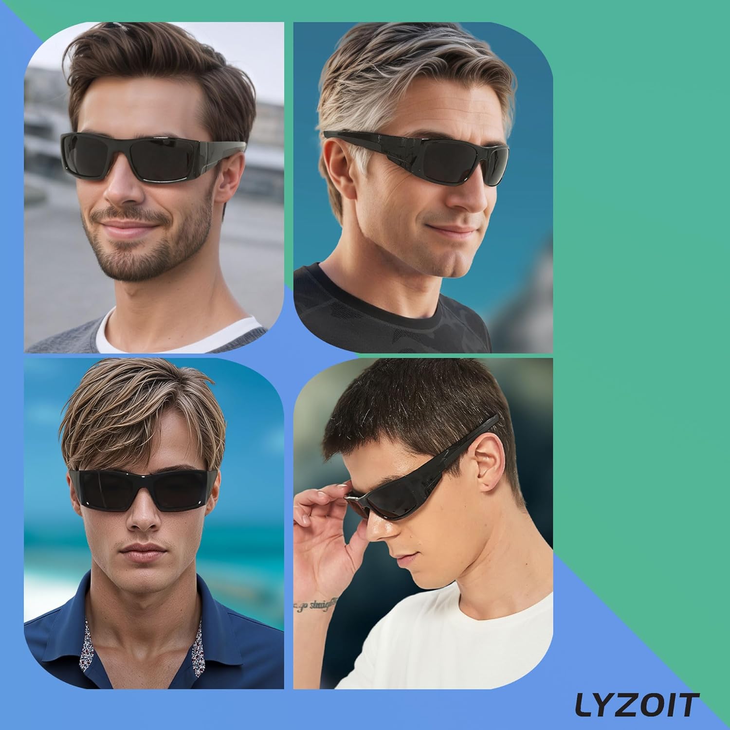 LYZOIT Polarized Sports Sunglasses for Men Women Wrap Around Unbreakable Frame Driving Fishing Cycling Running - Image 5
