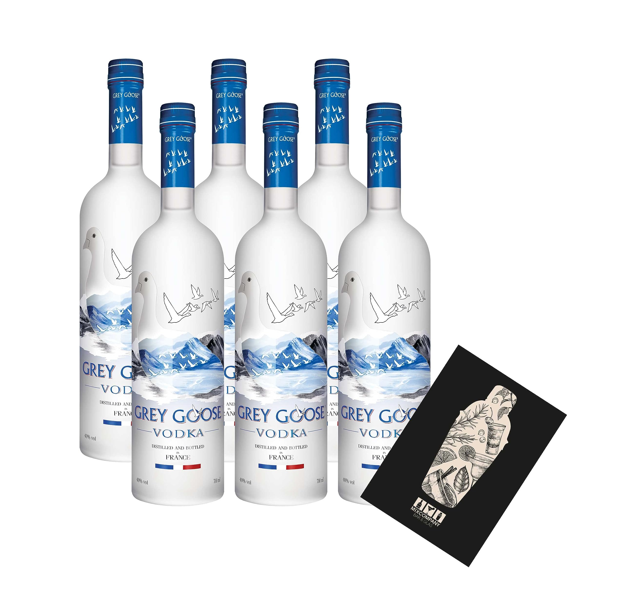 Grey Goose 6er Set Vodka 6x 0,7l (40% Vol) Distilled in France- [Enthält Sulfite]