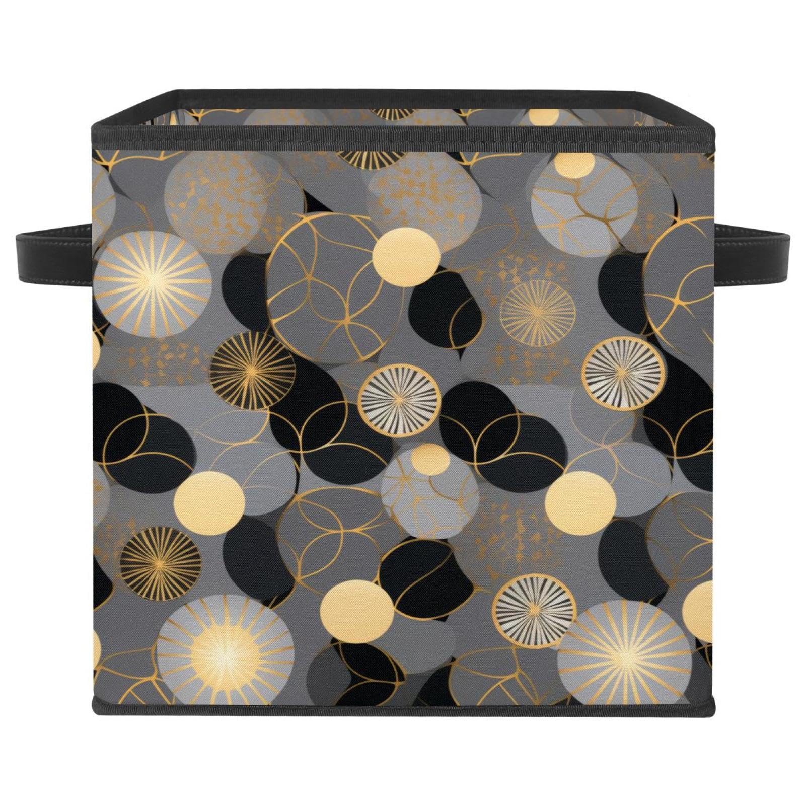 Cesta de almacenamiento geométrica para estantes snh-003-1 en dorado y plateado