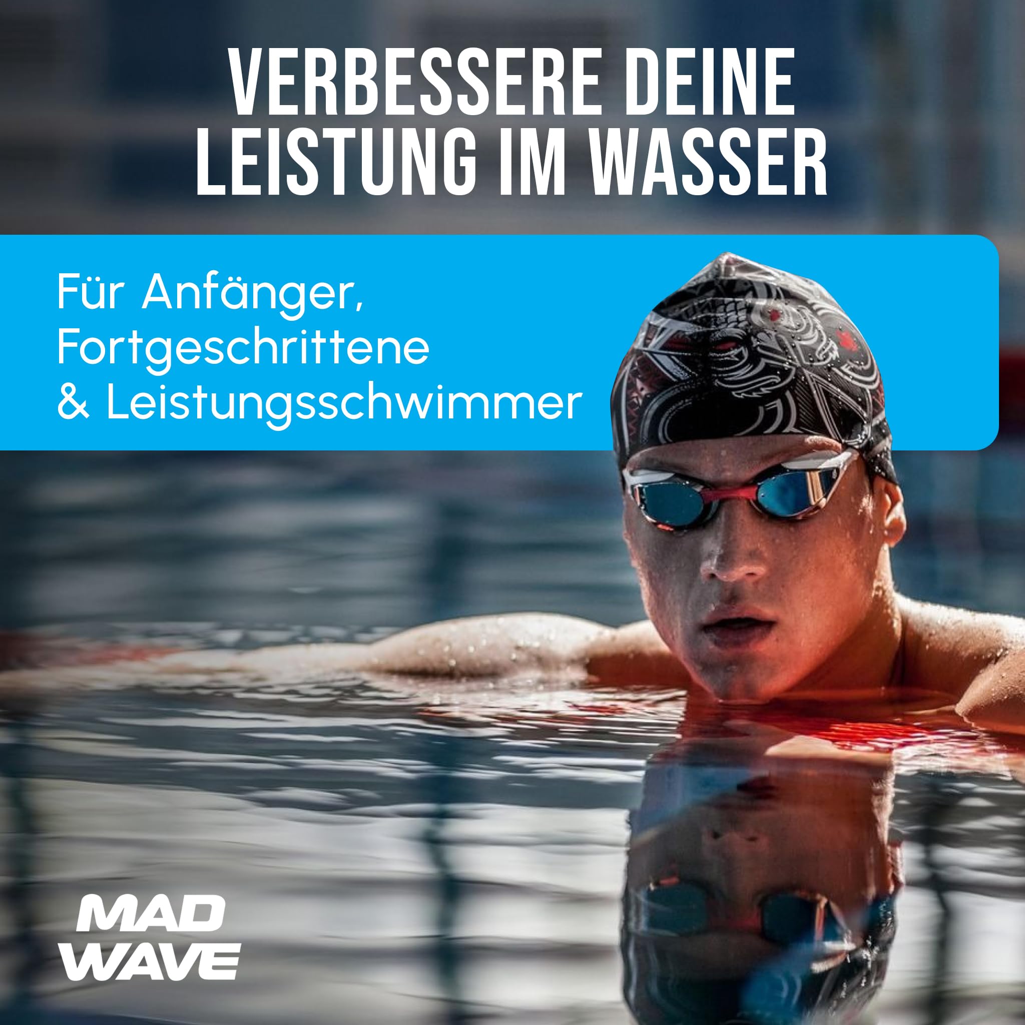 Mad Wave Stroke Trainer Schwarz – Technik-Paddles für Schwimmer – Schwimmtrainer zur Verbesserung der Kraultechnik & Armführung – Trainingspaddel für sauberen Wasserzug & Schwimmtechnik