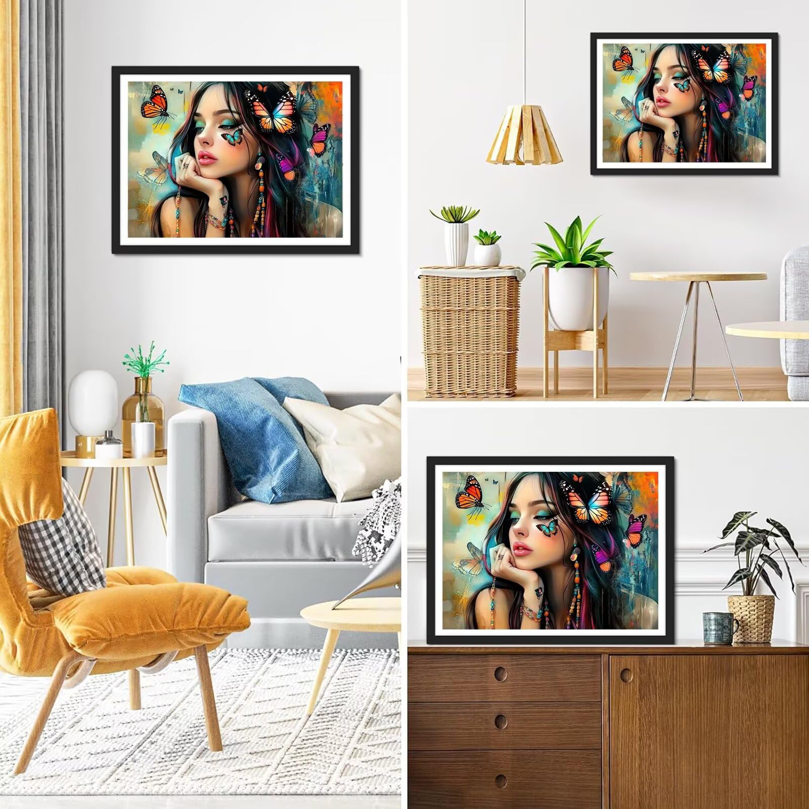 Diamond Painting Schmetterl, 5D Diamond Painting Erwachsene 70x90cm qw1-619