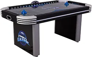 Triumph Sports Lumen-X Lazer 6' Interactive Air Hockey Table Featuring All-Rail LED Lighting and In-Game Music