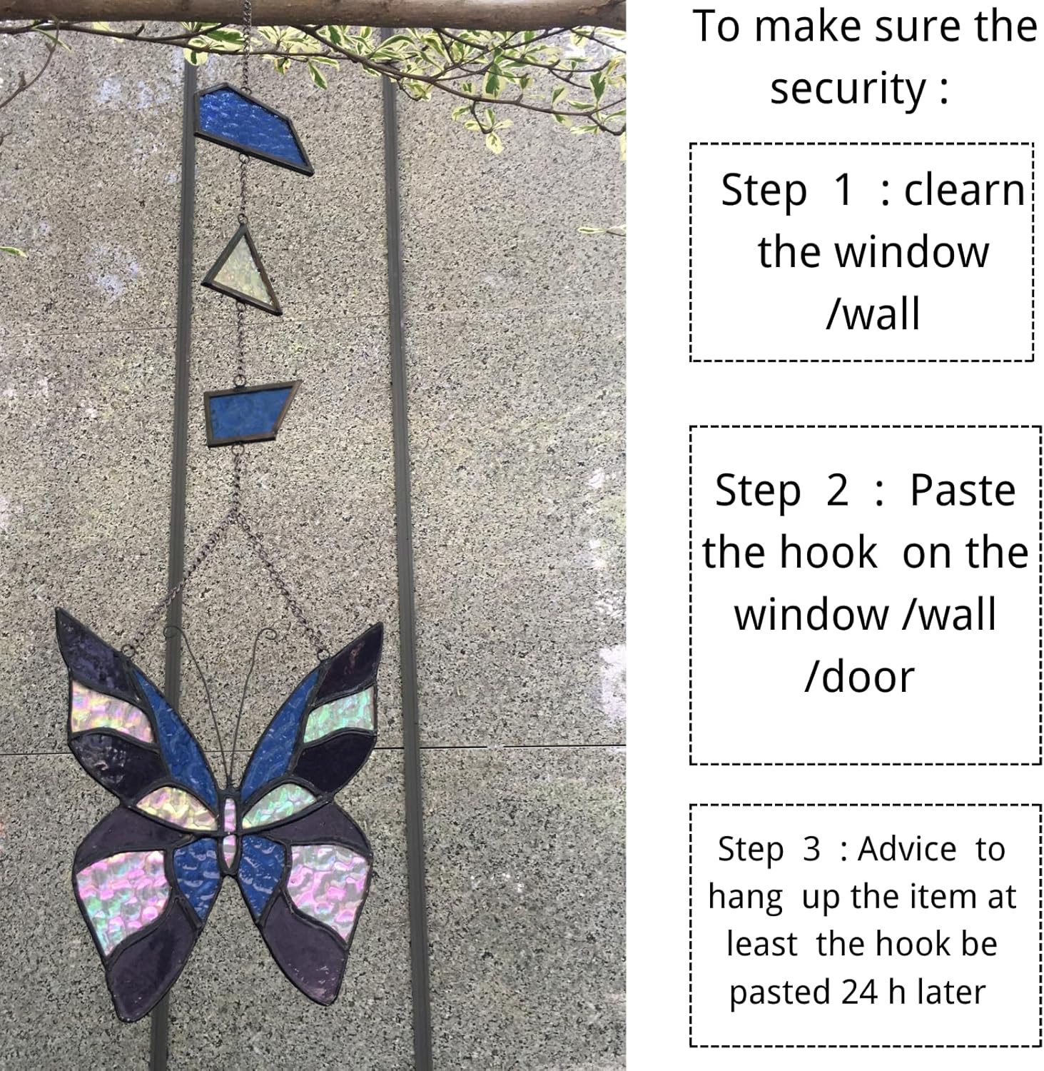 Stained Glass Window Hanging Suncatcher, Butterfly Gifts for Mom/Teacher/Women Anniversary, Birthday, Housewarming - Image 4