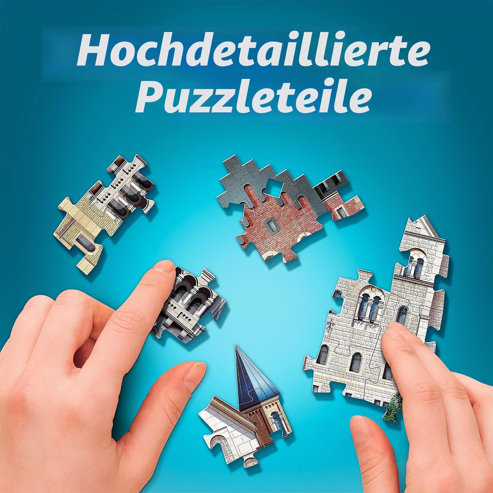 WREBBIT3D , Neuschwanstein Castle (890pc), 3D Puzzle, Ages 14+