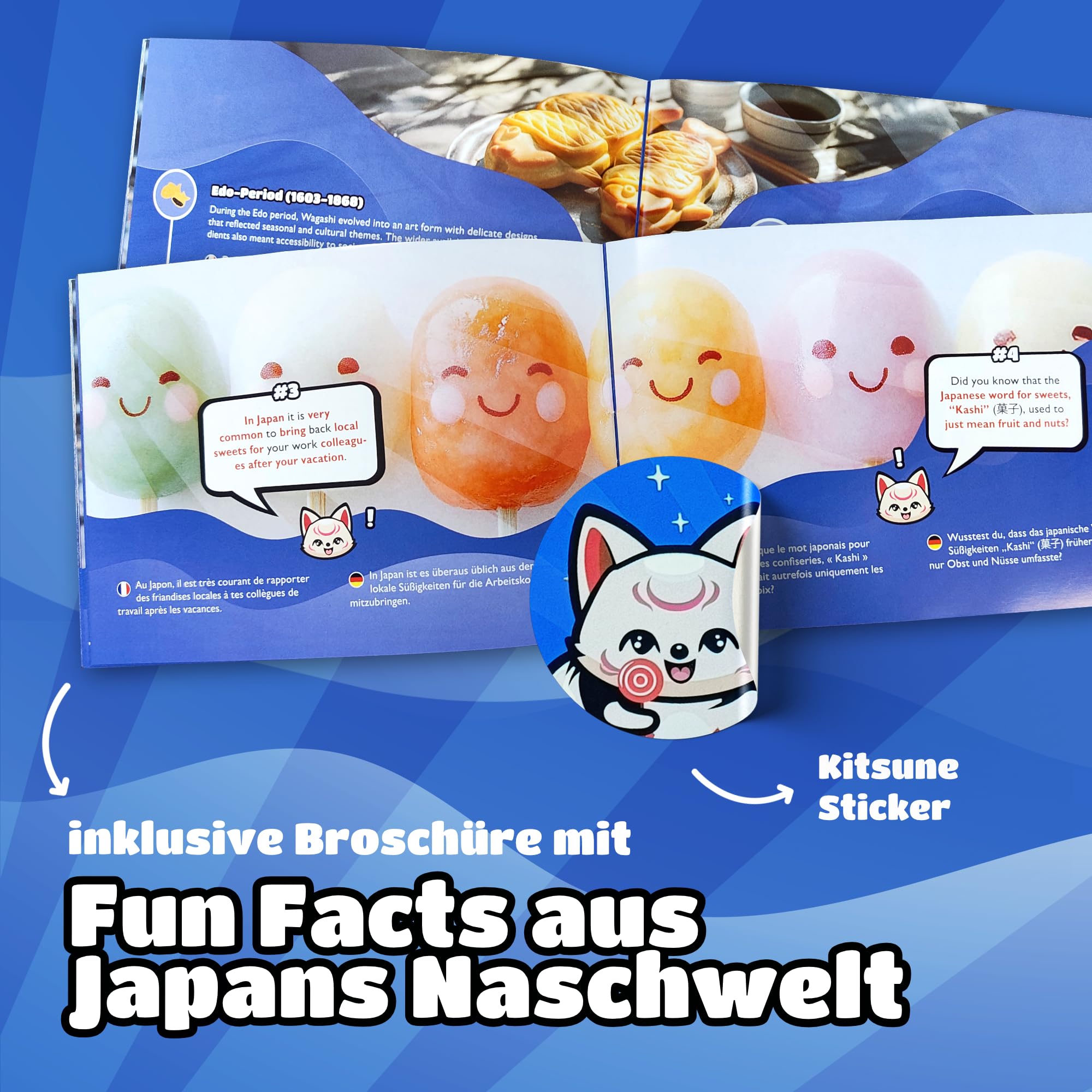 IKOU OKASHI Box - Japanische Süssigkeiten & Snacks | Probierbox Geschenkidee mit Schokolade, Chips & Bonbons, inkl. Origami & Sticker!
