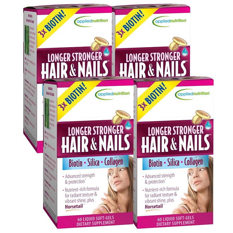 Applied Nutrition Suplemento para cabelos e unhas com biotina 2.600 mcg, 240 cápsulas