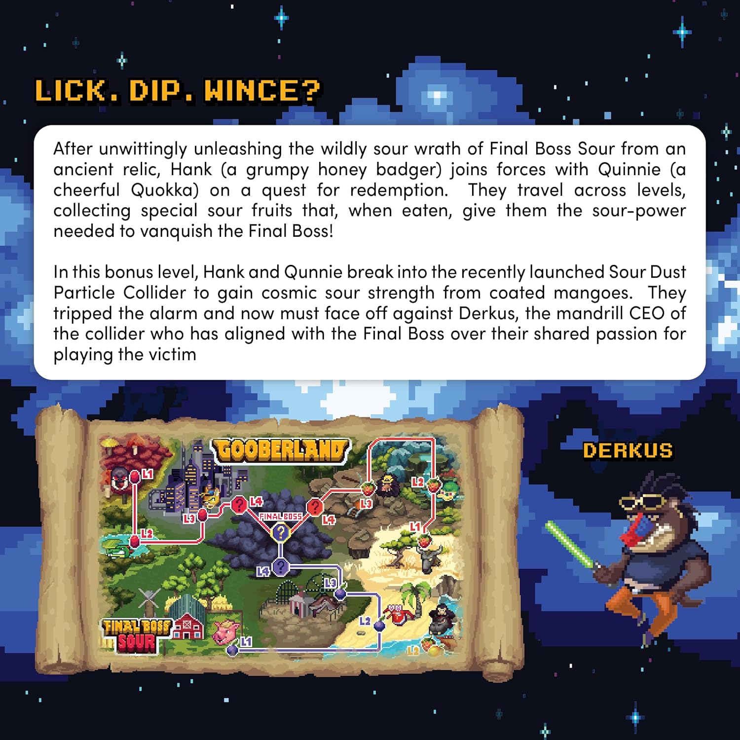 Final Boss Sour Fun Dip, Blue Raspberry, 4 Pack, Level 3, Extreme Super Sour Powder with Real Candy Tasting Dried Mangoes, All Natural 80s & 90s Sour Candy for Kids, Teens & Adults