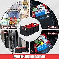 Vista 6 de JOJOY LUX Car Trunk Organizer with Multi Compartments - Automotive Collapsible Cargo Containers with 11 Pockets & Reinforced Handles, Vehicle