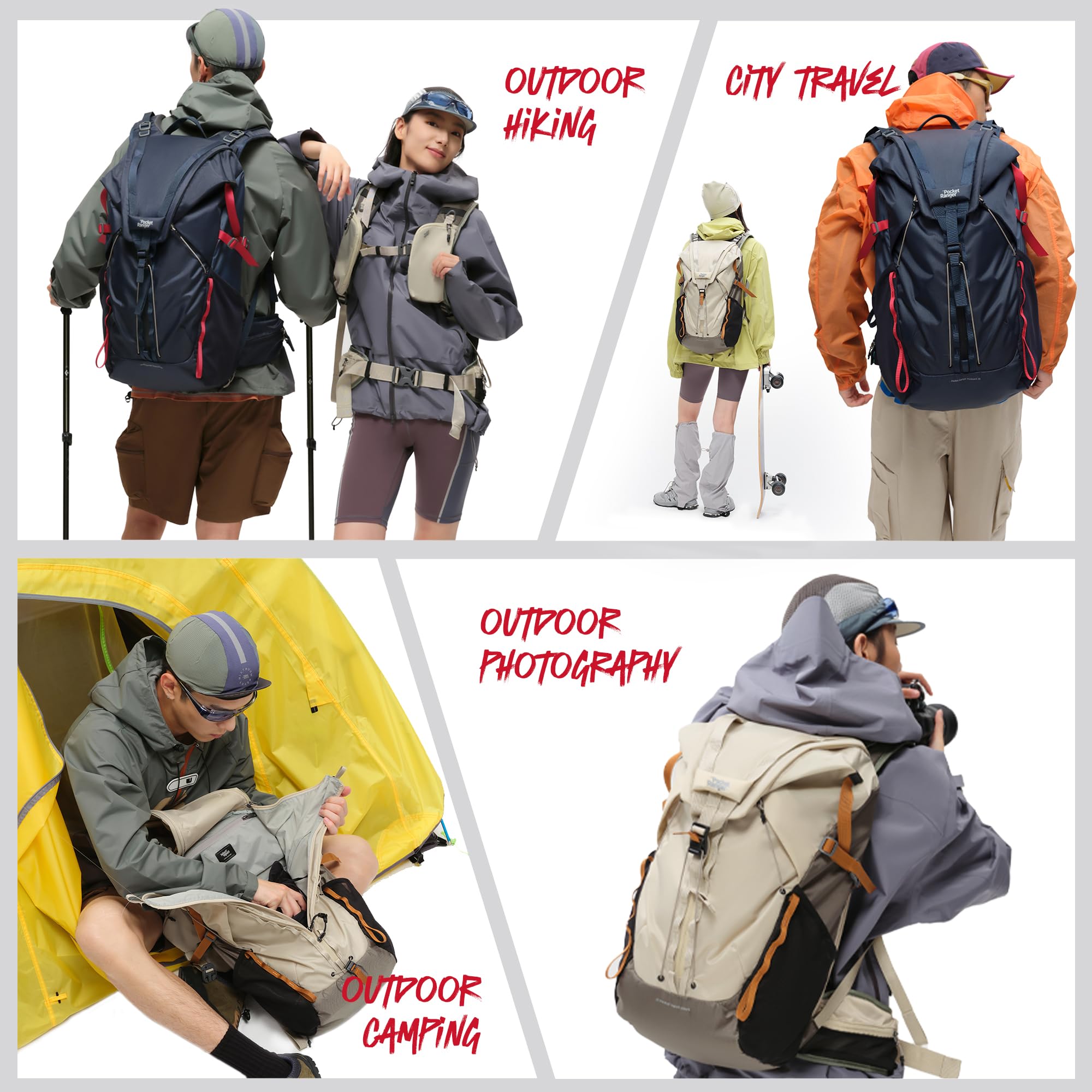 VSGO Pocket Ranger torba na aparat, plecak na aparat zewnętrzny ze składaną podszewką, torba na aparat bezlusterkowy/DSLR do fotografii, wędrówek, biwakowania, podróży