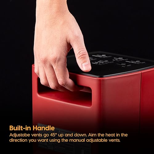 Vista 16 de IRIS USA WOOZOO - Calentador portátil oscilante de 1500 W con sensor de movimiento, ventilador de cerámica espacial para escritorio, calefacción