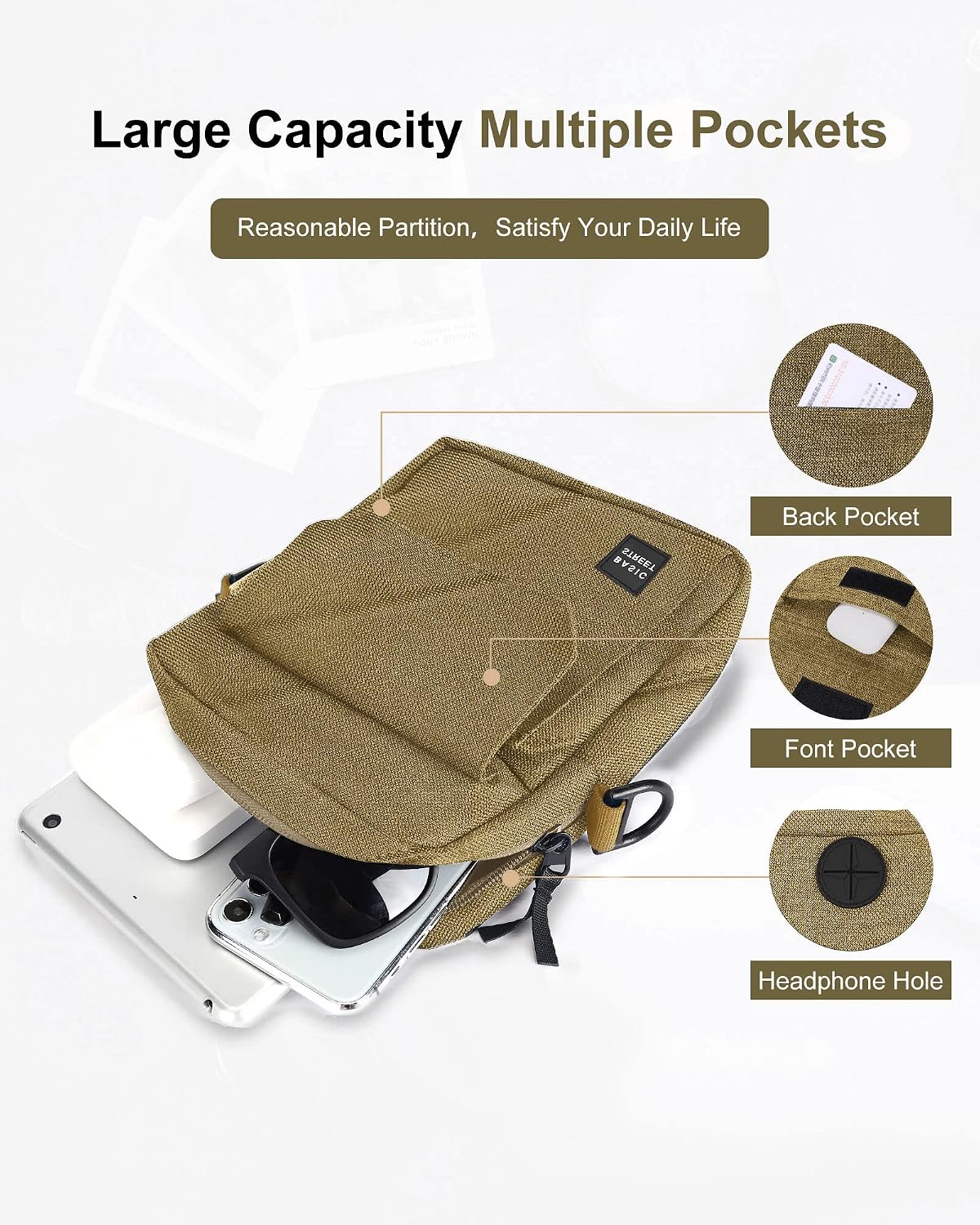BJLFS Small Crossbody Bag Side Shoulder Bag for Men Women, Travel Passport Wallet Bag, Small Neck Pouch Side Shoulder Bag