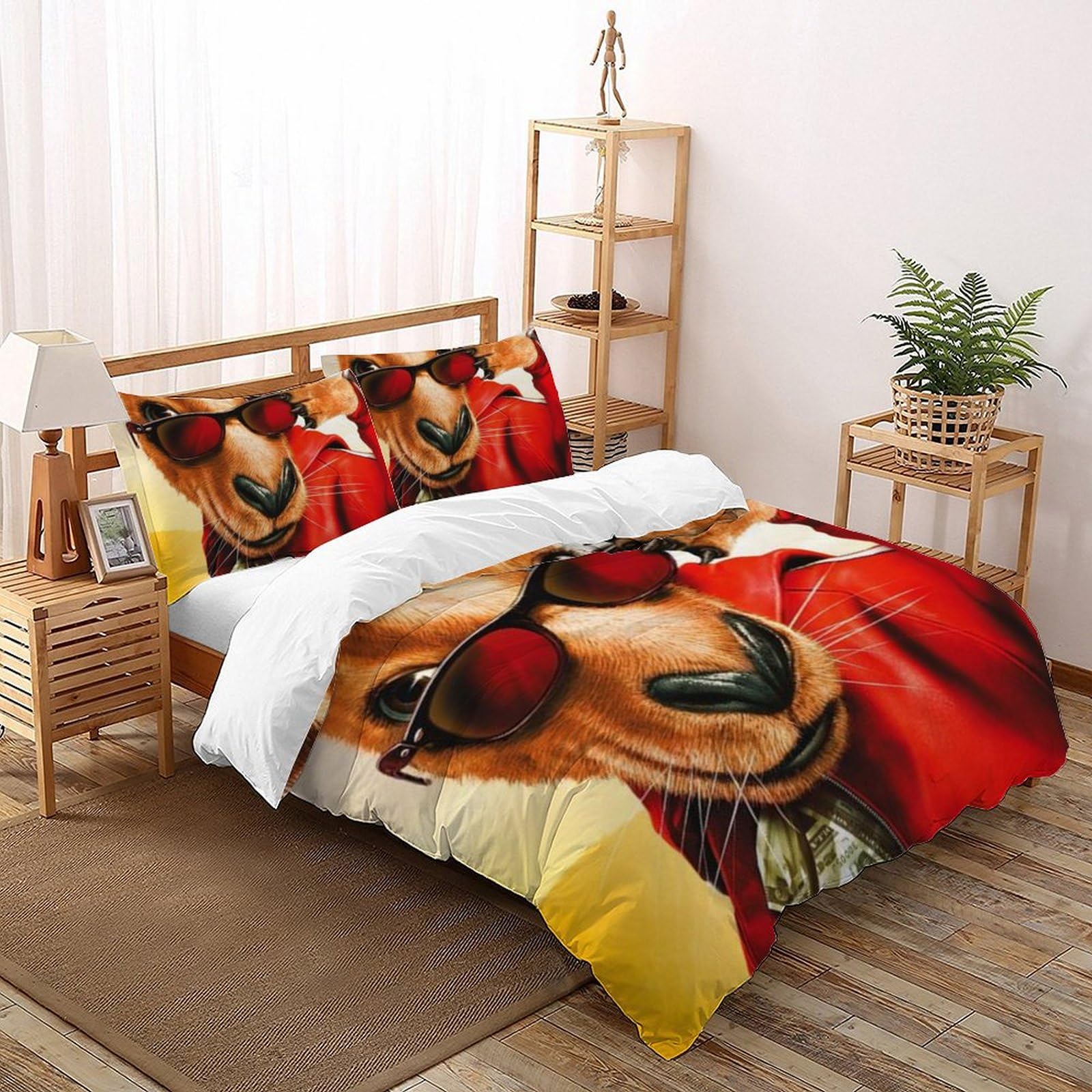 Housse de couette Animaux Land microfibre pour chambre de fille
