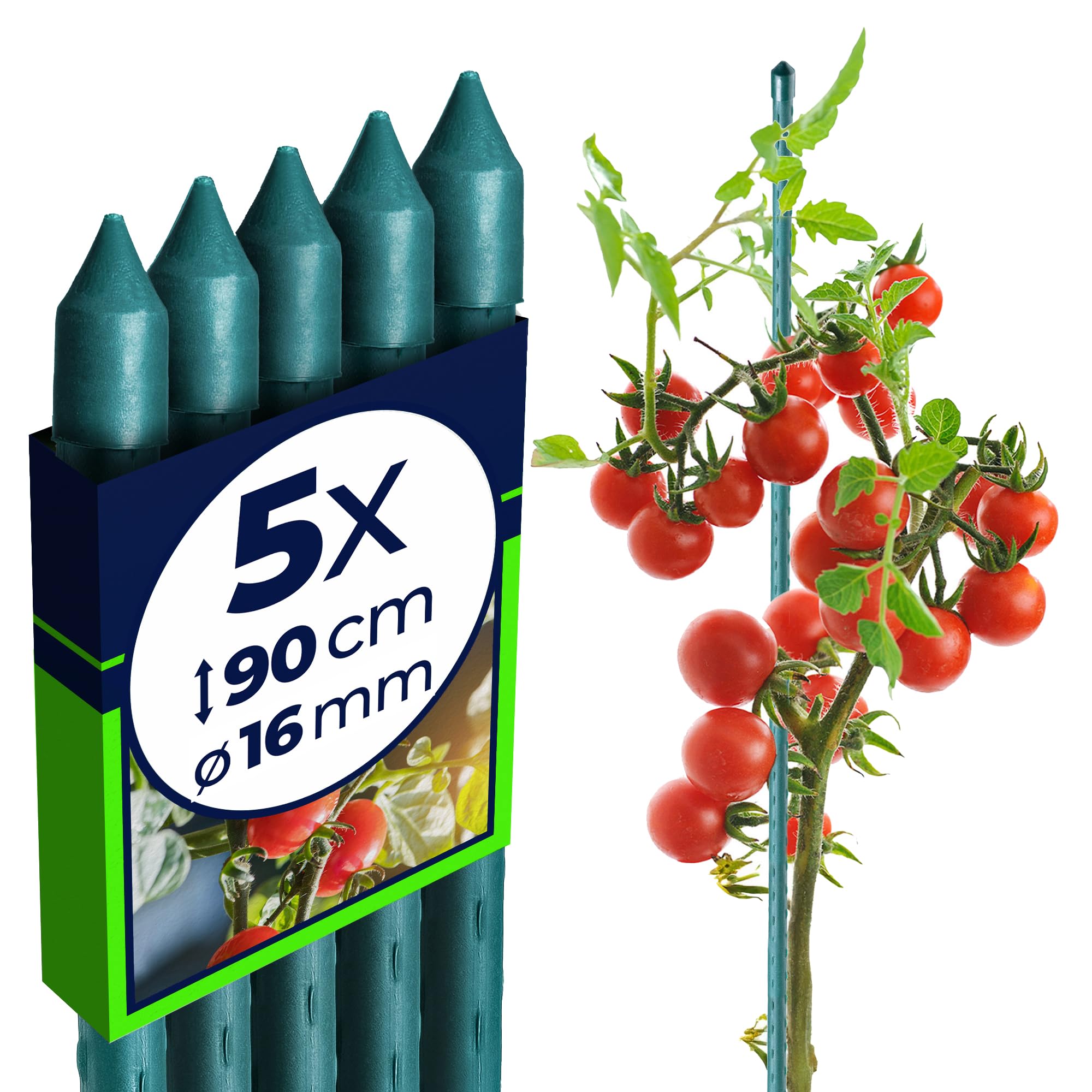 KADAX Pflanzstäbe Set – Beschichteter Stahl Rankstab, Pflanzenstütze & Tomatenstäbe für Garten, Wetterfest & Stabil