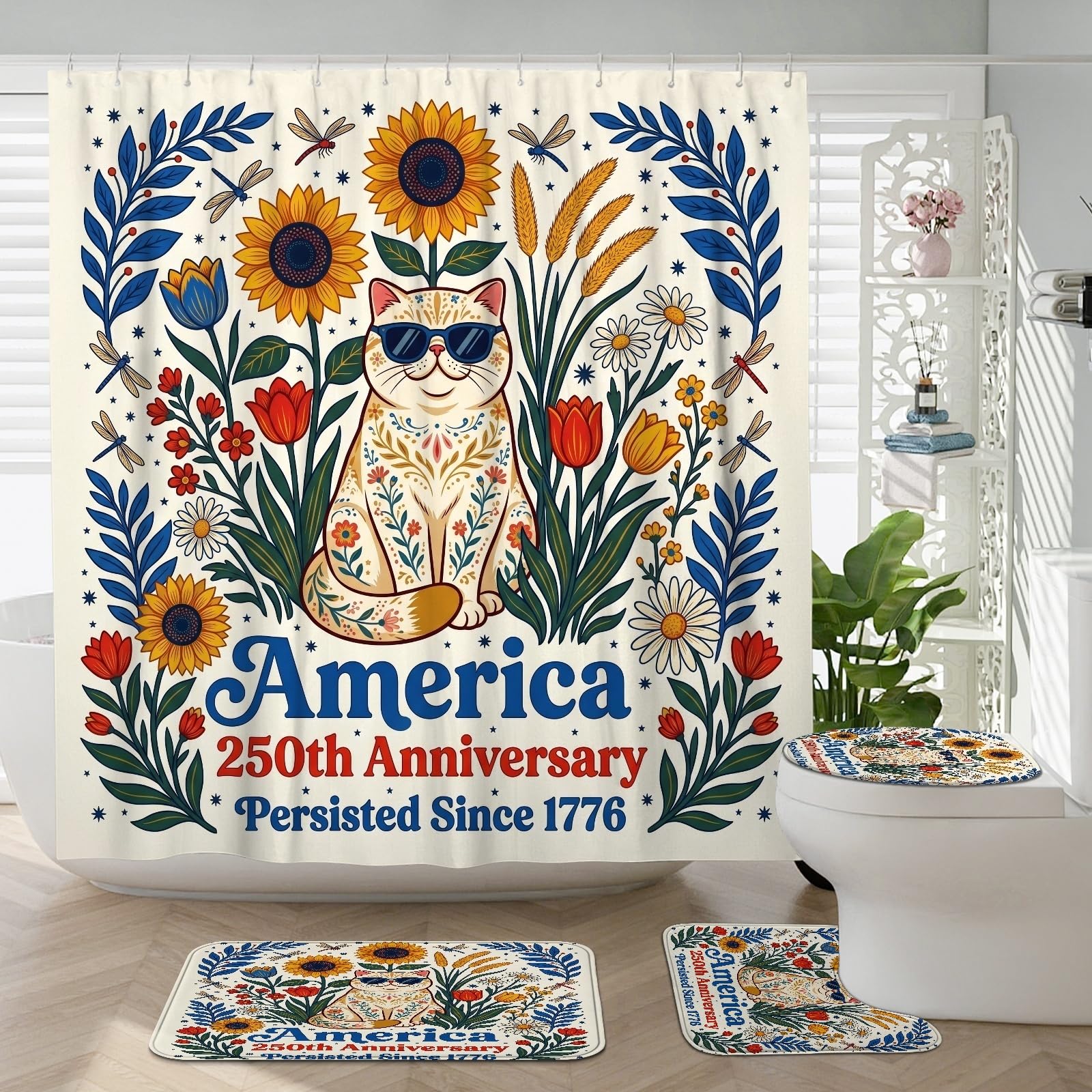 Lot d'accessoires de salle de bain chat pour décorer et réchauffer les espaces de toilettes