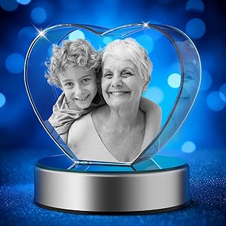 3D Crystal Photo, Personalized Gift for Mother’s Day, Mom, Wife, Women, Grandma – Custom Photo in Crystal, Unique Gift for Birthday, Anniversary, Memorial
