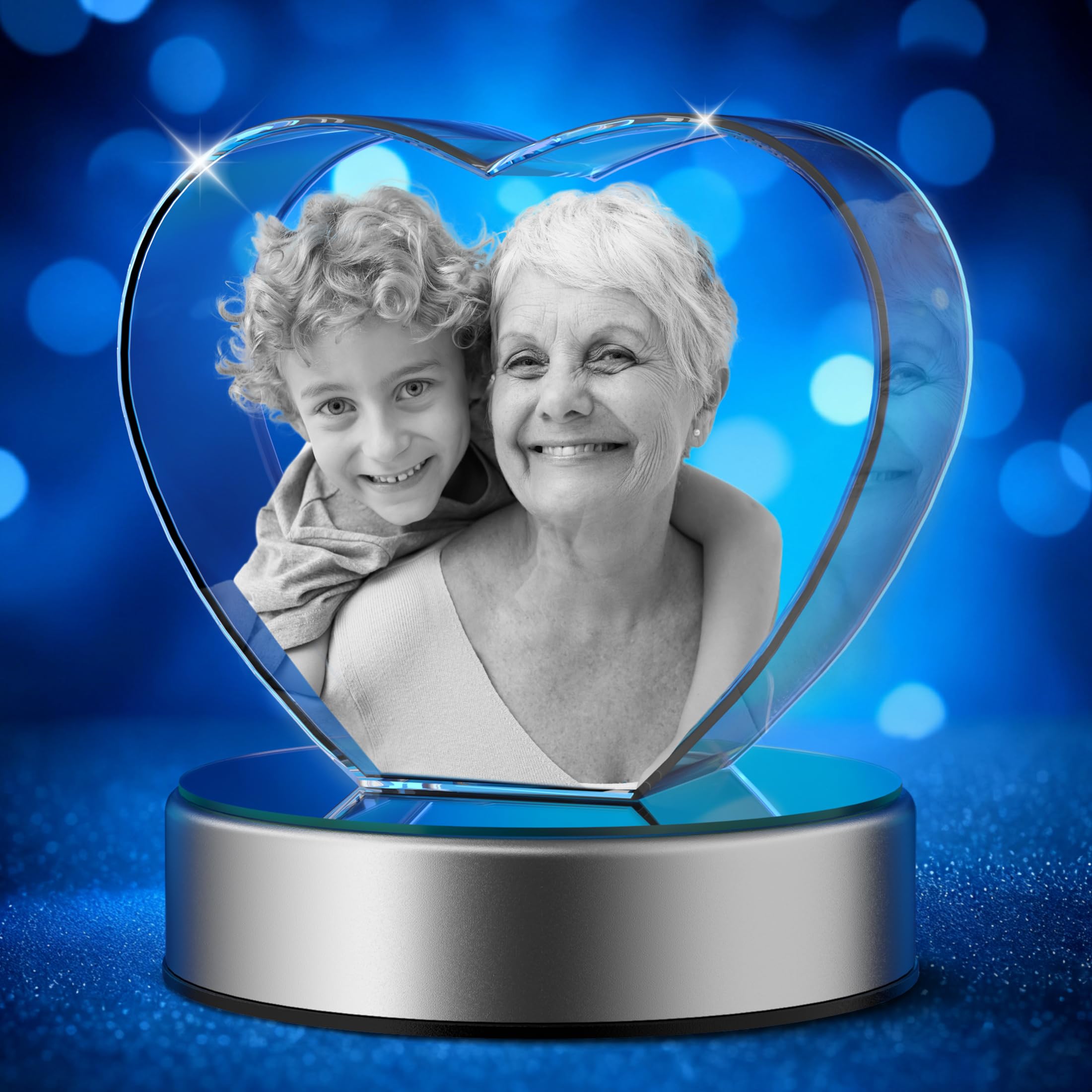 3D Crystal Photo, Personalized Gift for Mother’s Day, Mom, Wife, Women, Grandma – Custom Photo in Crystal, Unique Gift for Birthday, Anniversary, Memorial