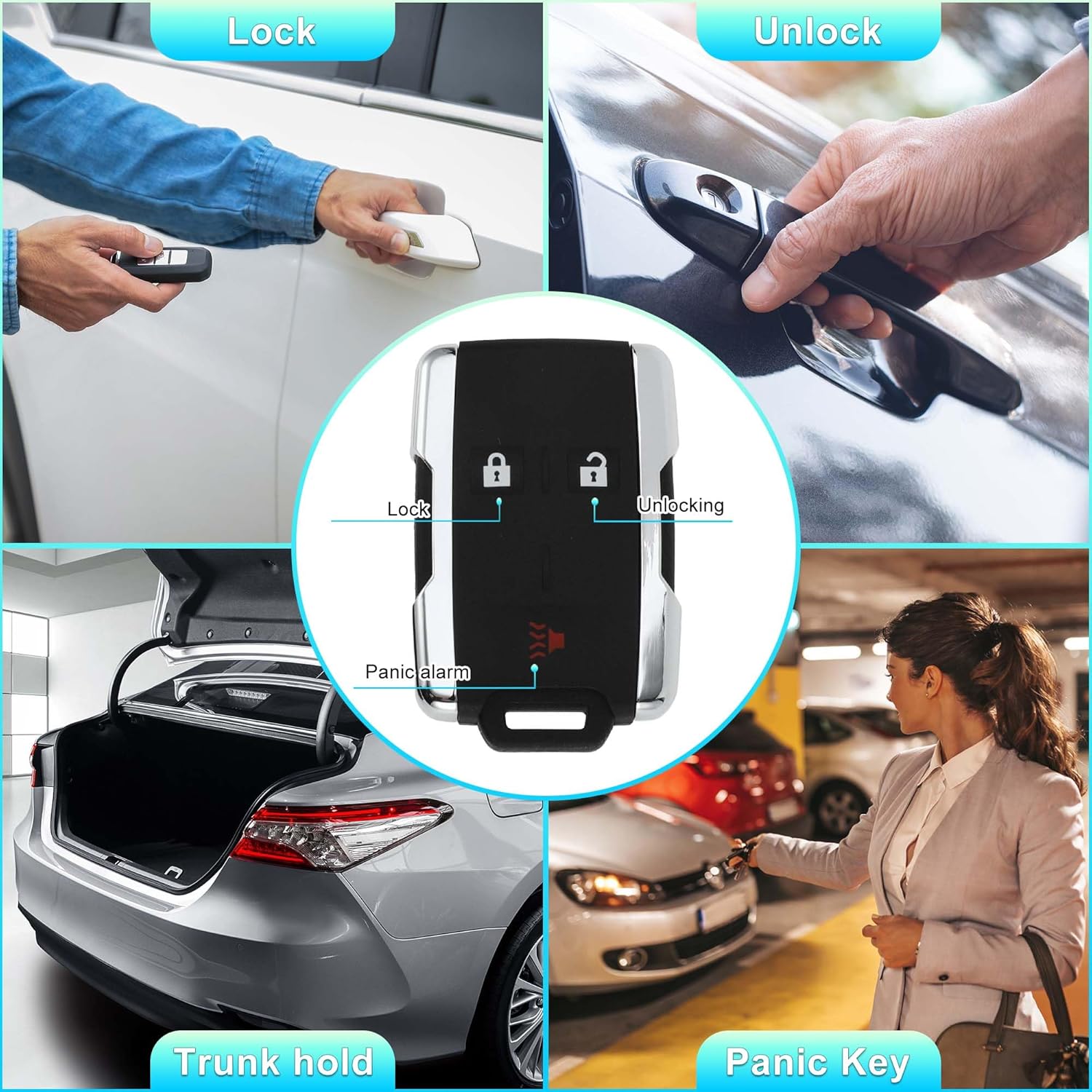 X AUTOHAUX 2pcs 315MHz M3N-32337100 Keyless Entry Remote Ignition Transponder Key Fob for Chevrolet Silverado for GMC Sierra 2014-2019 46 Chip 3 Buttons