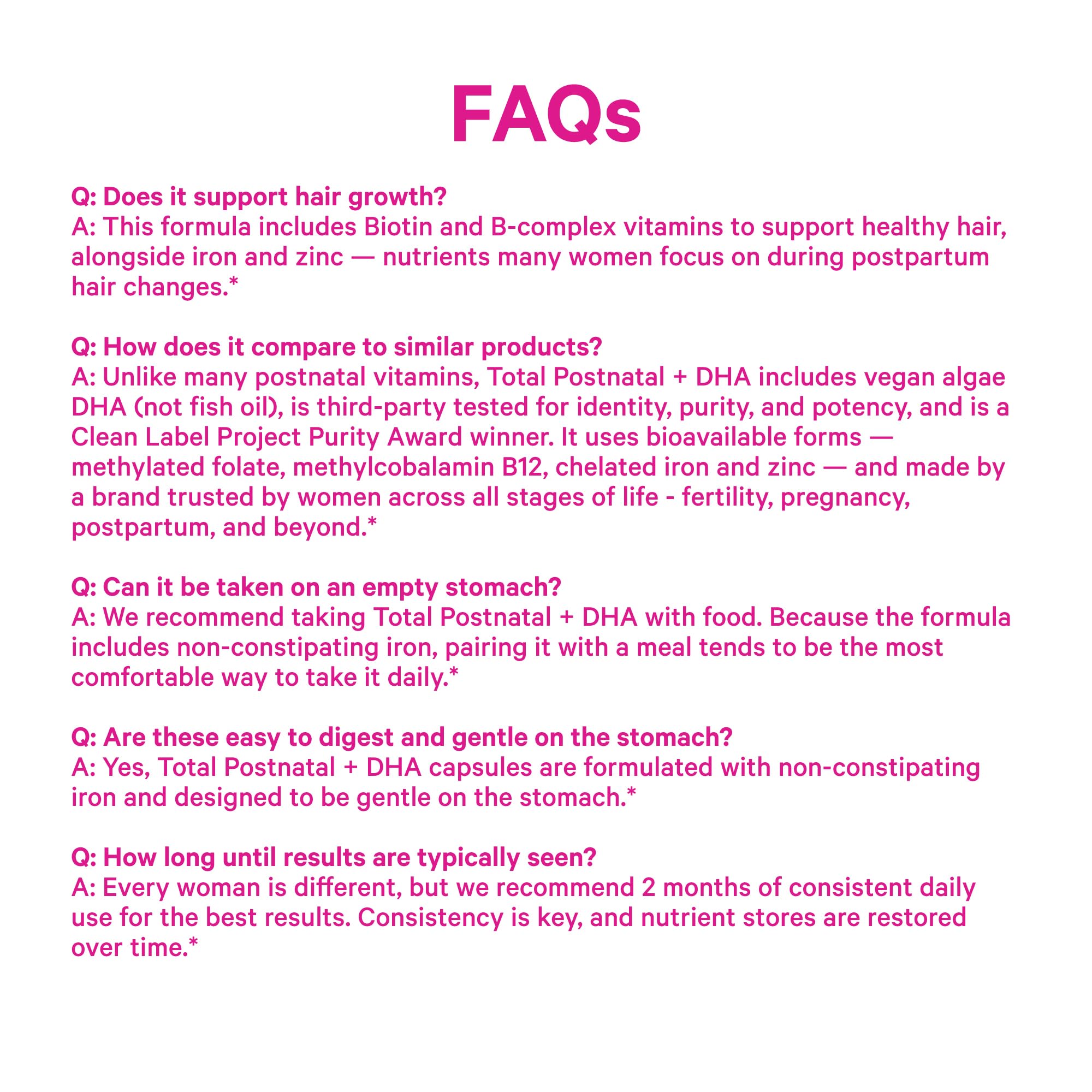 Pink Stork Total Postnatal + DHA with Iron, 60 Capsules, Mint — Amazon image 10