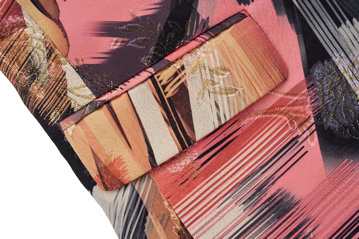 MOGU Mens Blazer with Colourful Irregular Pattern Slim Suit Jacket