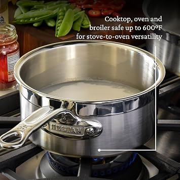 Hestan - ProBond Collection - Professional Clad Stainless Steel Sauce Pan, Induction Cooktop Compatible, 1.5 Quart