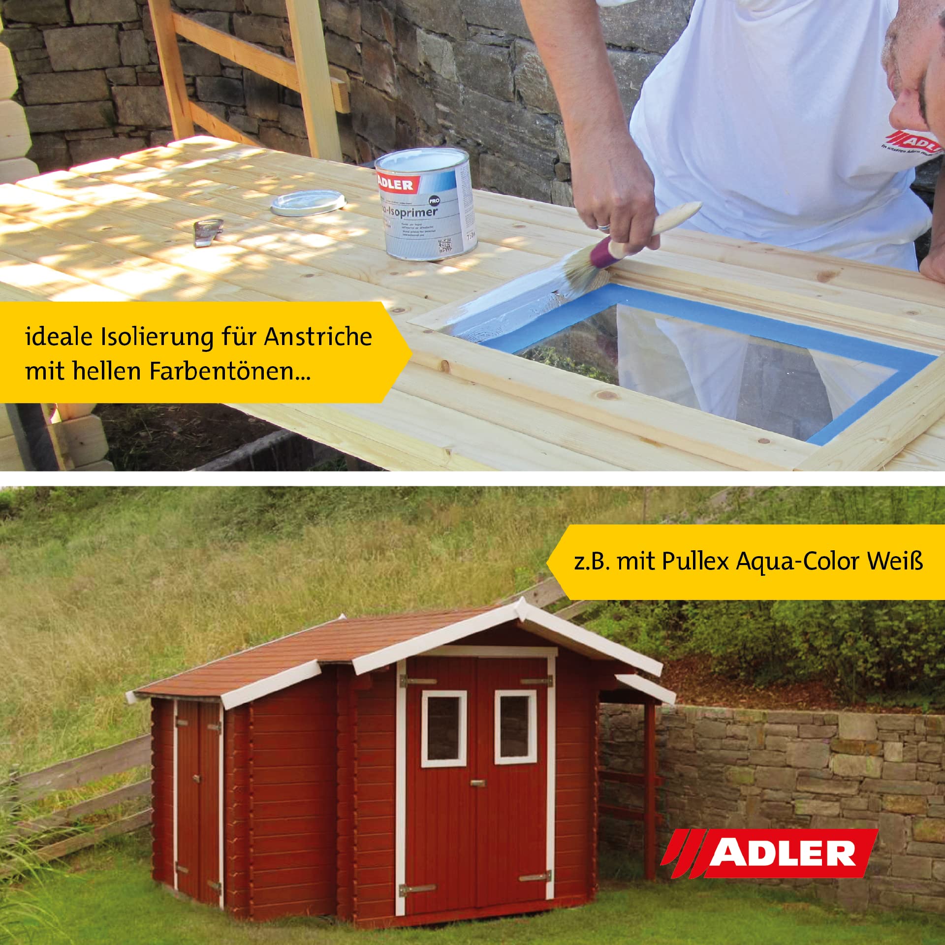 ADLER Aqua-Isoprimer PRO 750ml, Grundierung und Isolierlack für Holz, weiß, für innen und außen