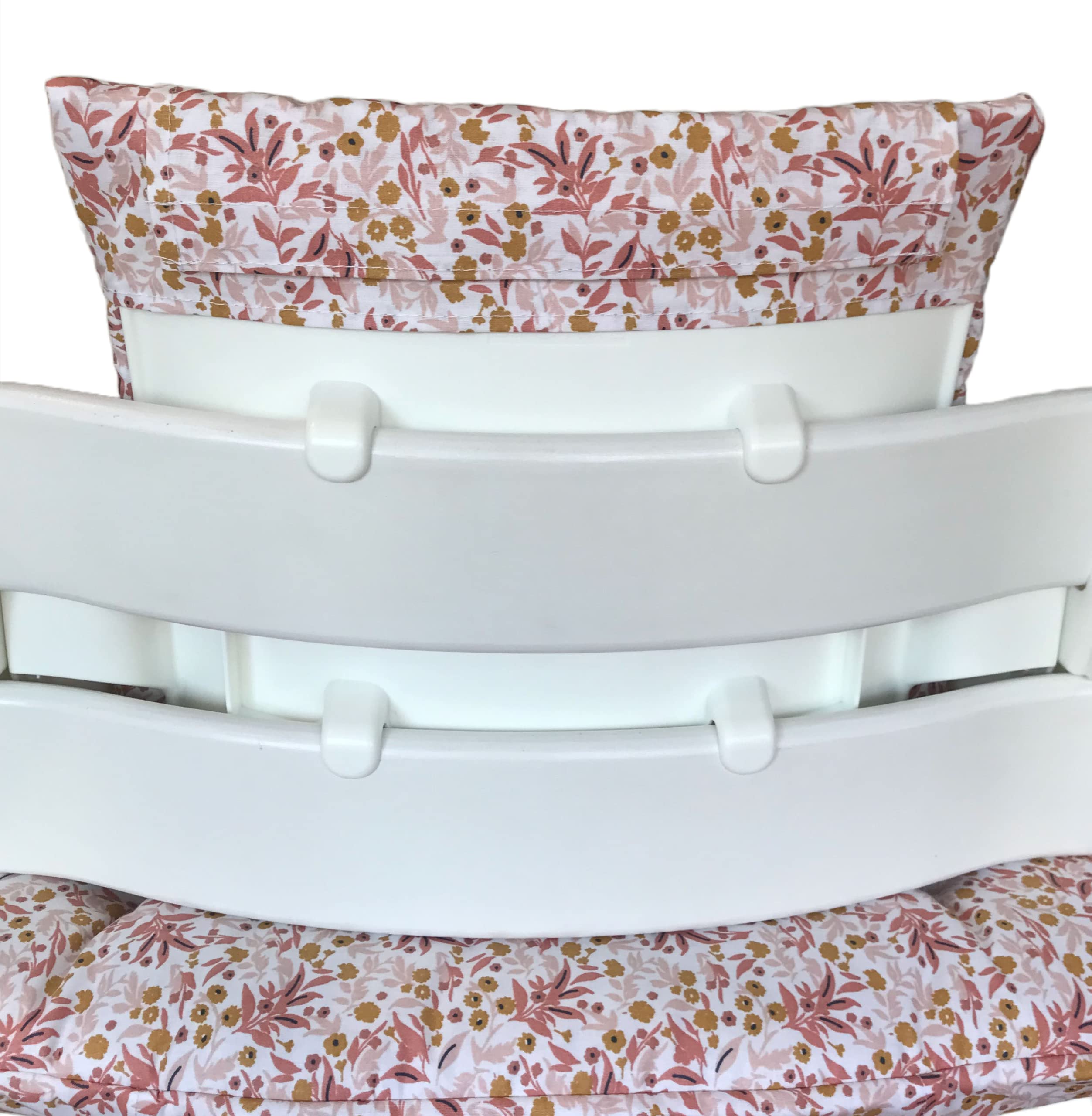 Cojín Antimanchas para Trona Compatible con Tripp Trapp® Rosa Flores | Revestimiento plastificado, Fácil limpieza