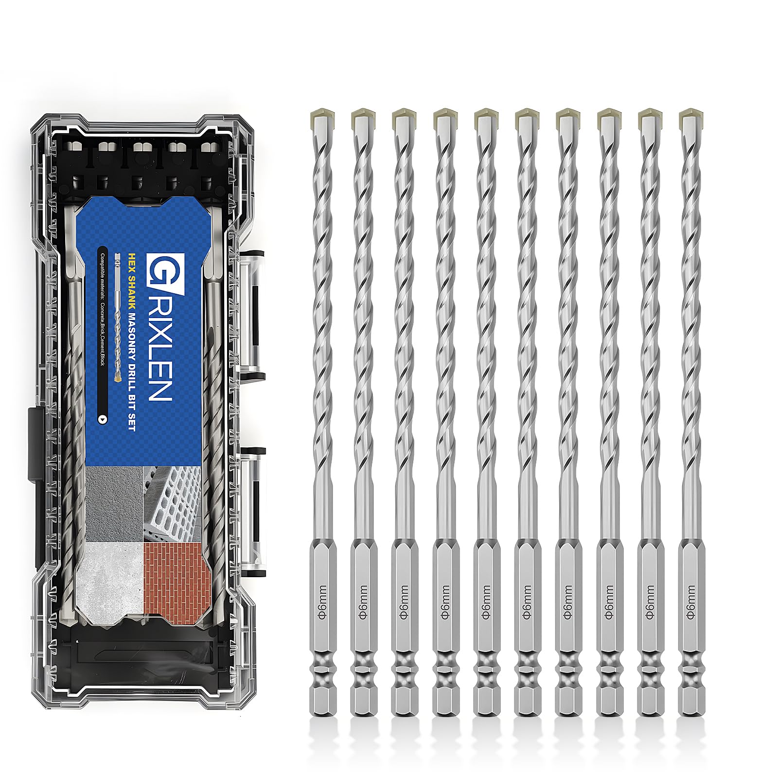 GRIXLEN Masonry Drill Bits - 3 Pack 4mm -15 GRIXLEN Masonry Drill Bits - 3 Pack 4mm -15