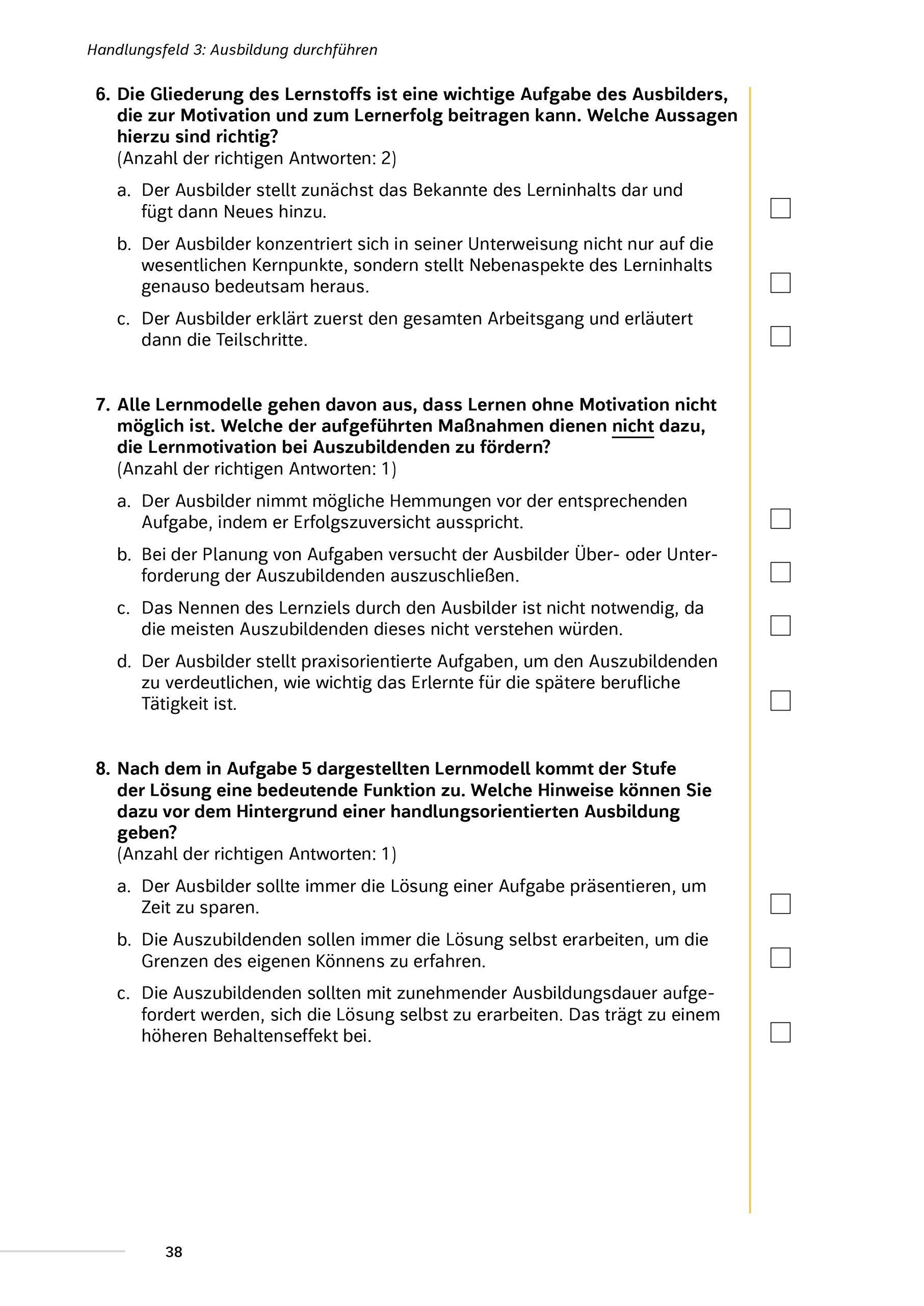 Kompaktwissen AEVO in vier Handlungsfeldern: Übungsaufgaben mit Lösungen