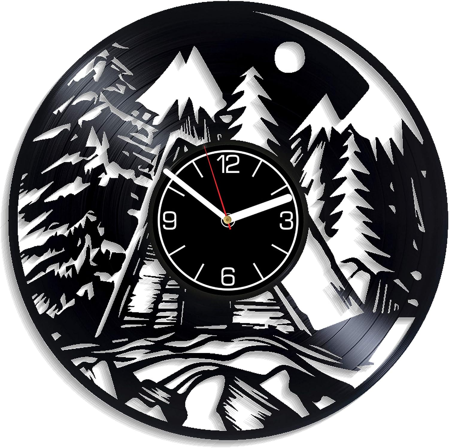 Tourism Wall Art Camping Vinyl Record Wall Clock Gift for Men Sport Home Decor Camping Gift Hobby Clock 12 inch Wall Clock Camping Vinyl Clock Hobby Wall Clock Exclusive