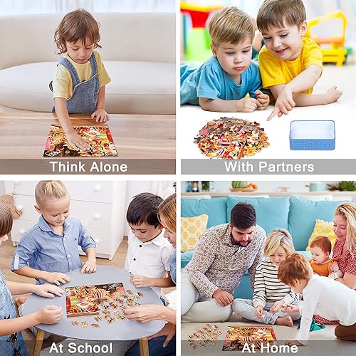 Miniatura 135 de LELEMON Rompecabezas para niños de 4 a 8 años, rompecabezas de 100 piezas para niños, rompecabezas educativos para niños en una caja de metal