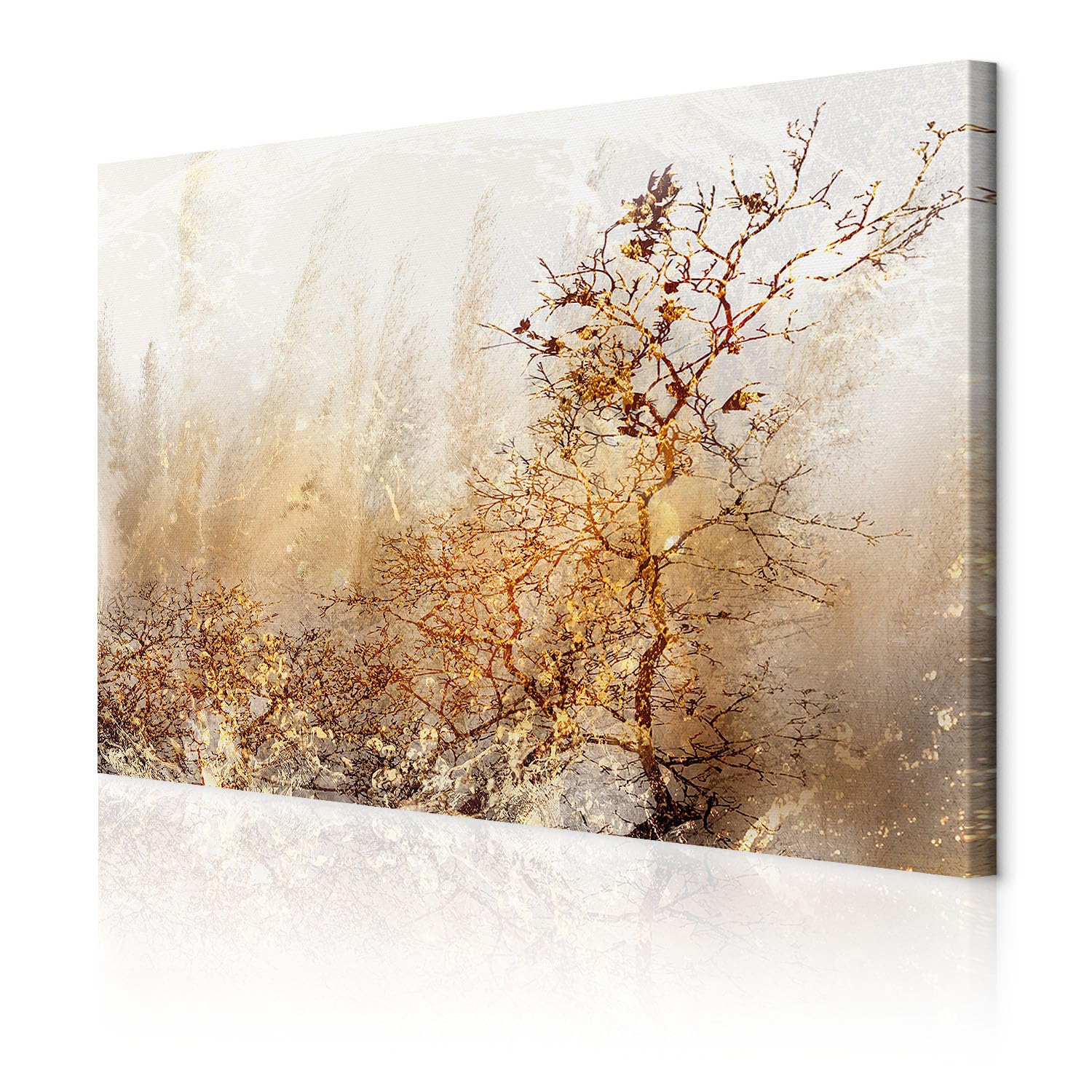 decomonkey Akustikbild Abstrakt Wald 90x60 cm 1 Teilig Leinwand Modern Baum