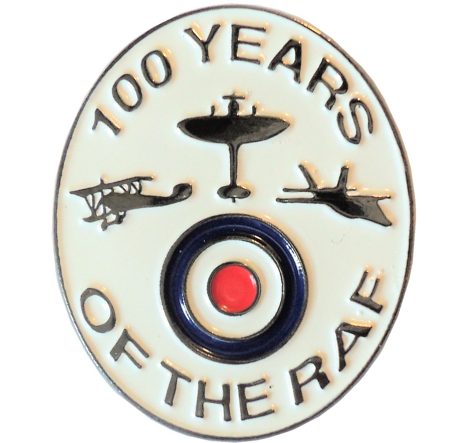 100 Years of The RAF Royal Air Force WW1 WW2 Spitfire Enamel Badge