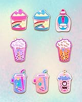 Vista 2 de 25 dijes para zapatos de té Boba para zuecos, sandalias, pulsera, pantuflas, zapatos de agua, té de burbujas de té, perla, leche, té, decoración