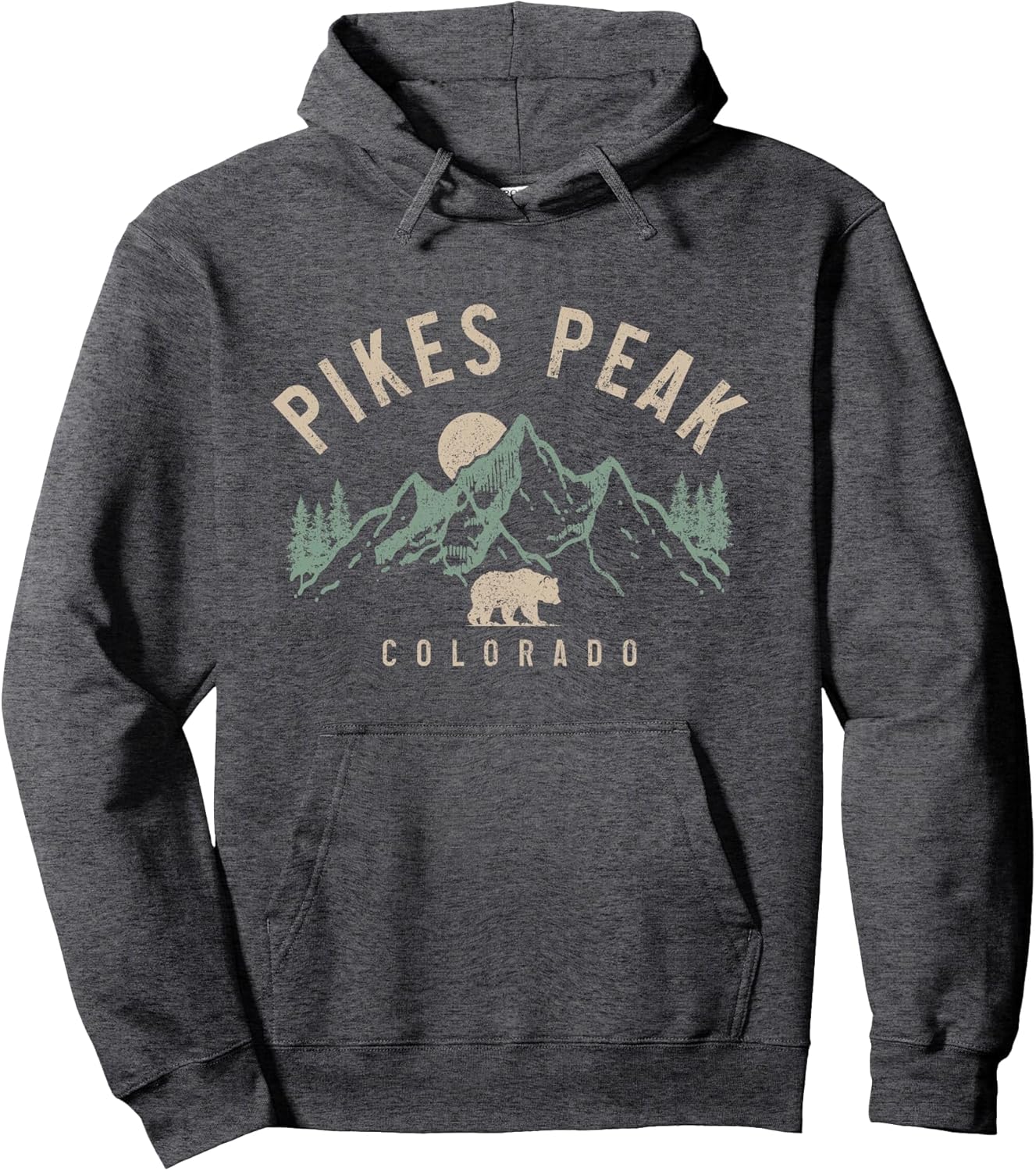 Pikes Peak Colorado Rocky Mountains Bear Nature Vintage Pullover Hoodie