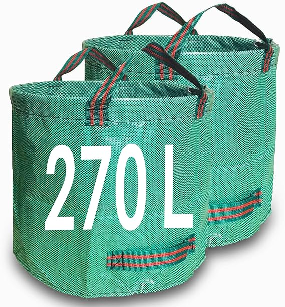 Singwow Garden Waste Bags 270L x 2 Heavy Duty Garden Bags, Reusable