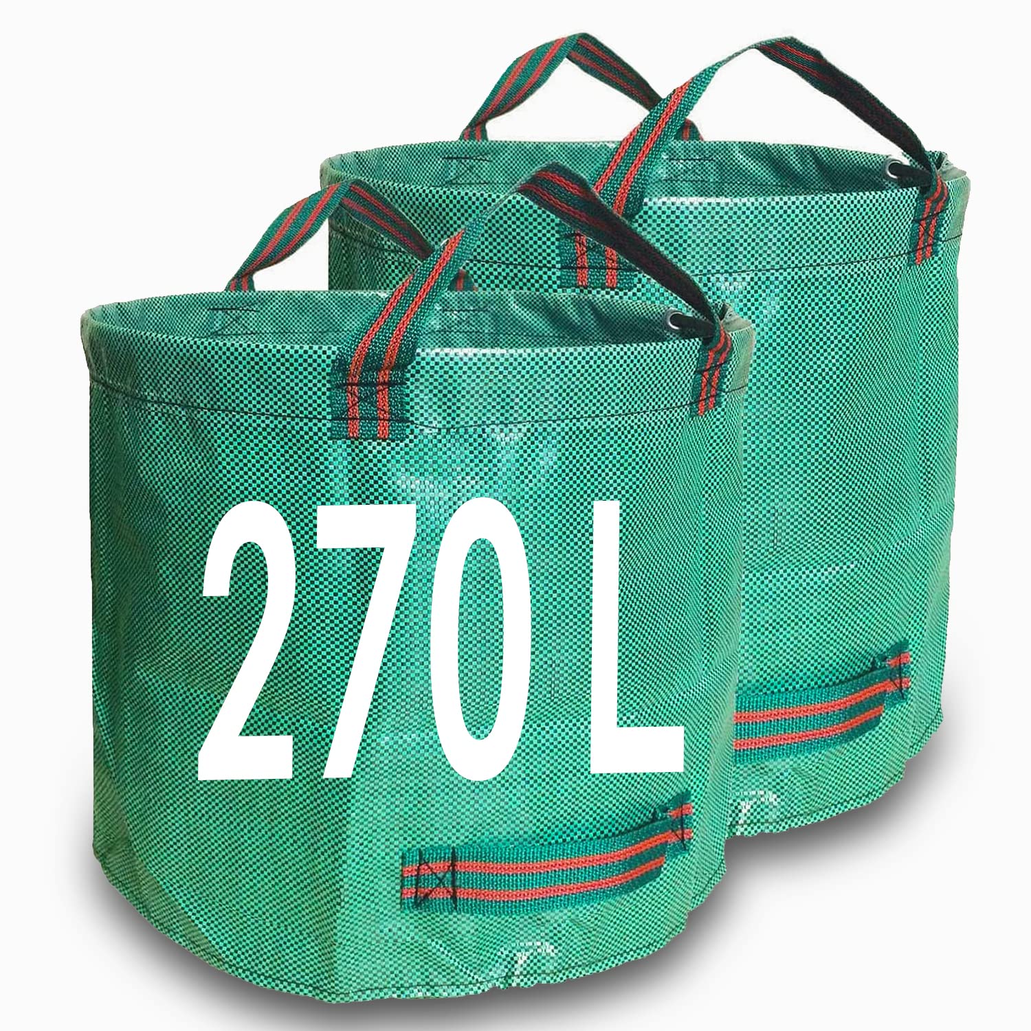 Singwow Garden Waste Bags 270L x 2 Heavy Duty Reusable Sacks With Handles - Ideal for Collecting Plant Waste, Grass and Leaves