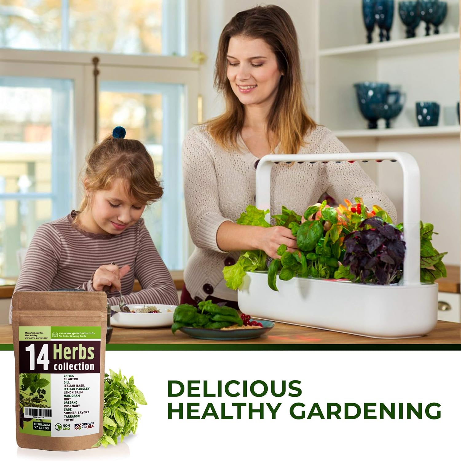 14 Culinary Herb Seeds Variety - USA Grown for Indoor or Outdoor Garden - Heirloom and Non GMO - Basil, Parsley, Cilantro, Dill, Rosemary, Mint, Thyme, Oregano, Tarragon, Chives, Sage & More : Patio, Lawn & Garden
