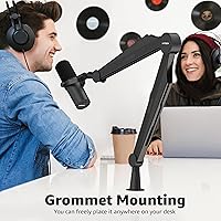 Vista 7 de IXTECH Brazo de micrófono con brazo para micrófono Blue Yeti Shure Sm7b Hyperx QuadCast Rode At2020 y soporte de micrófono Fifine