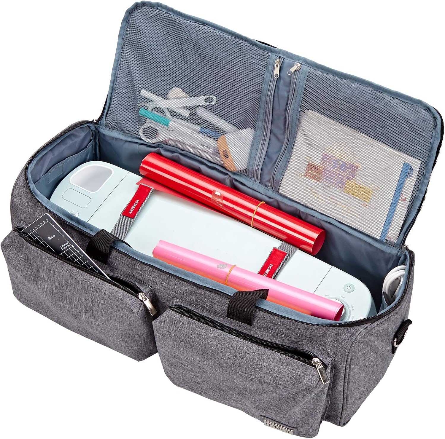 HOMEST Carrying Case Compatible with Cricut Explore Air 2, Cricut Maker, Die Cut Machine Tote, Grey (Patent Design)