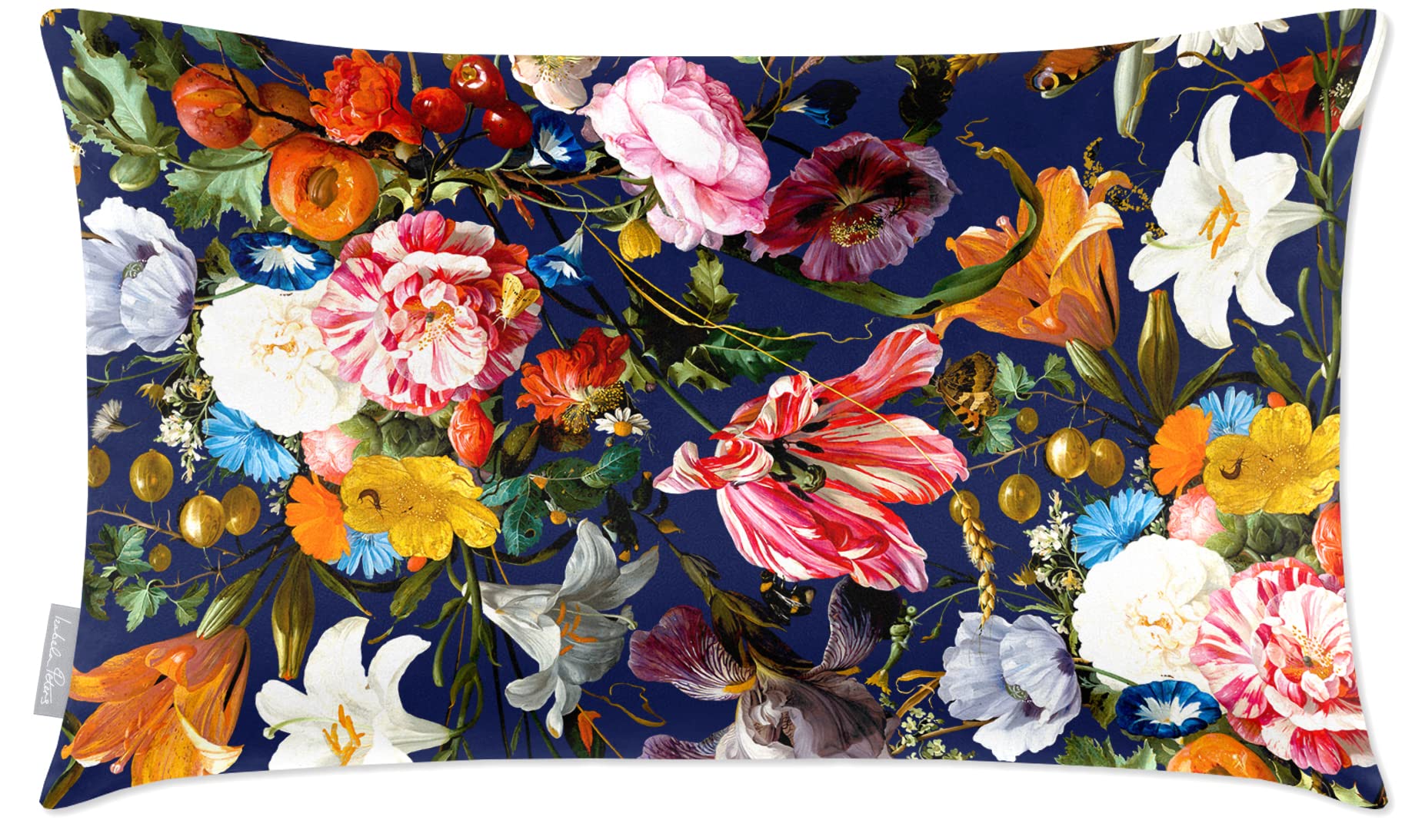 Izabela Peters Midnight Cushions With Covers Included, Filled Cushion, Eco-Friendly Velvet Cushions, 50 X 30 Cm, Floral Dream - Chair Cushions, Sofa Cushions, Seat Cushions