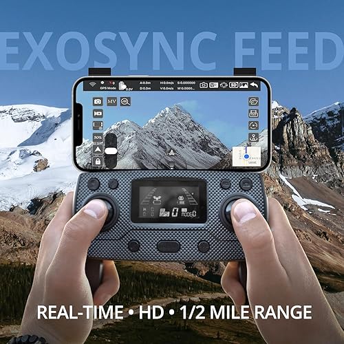 Miniatura 6 de EXO Ranger aprobado por la FAA X7 - Drone con cámara de gama alta para adultos. Batería y rango largo, cámara 4K, cardán de 3 ejes, evitación de