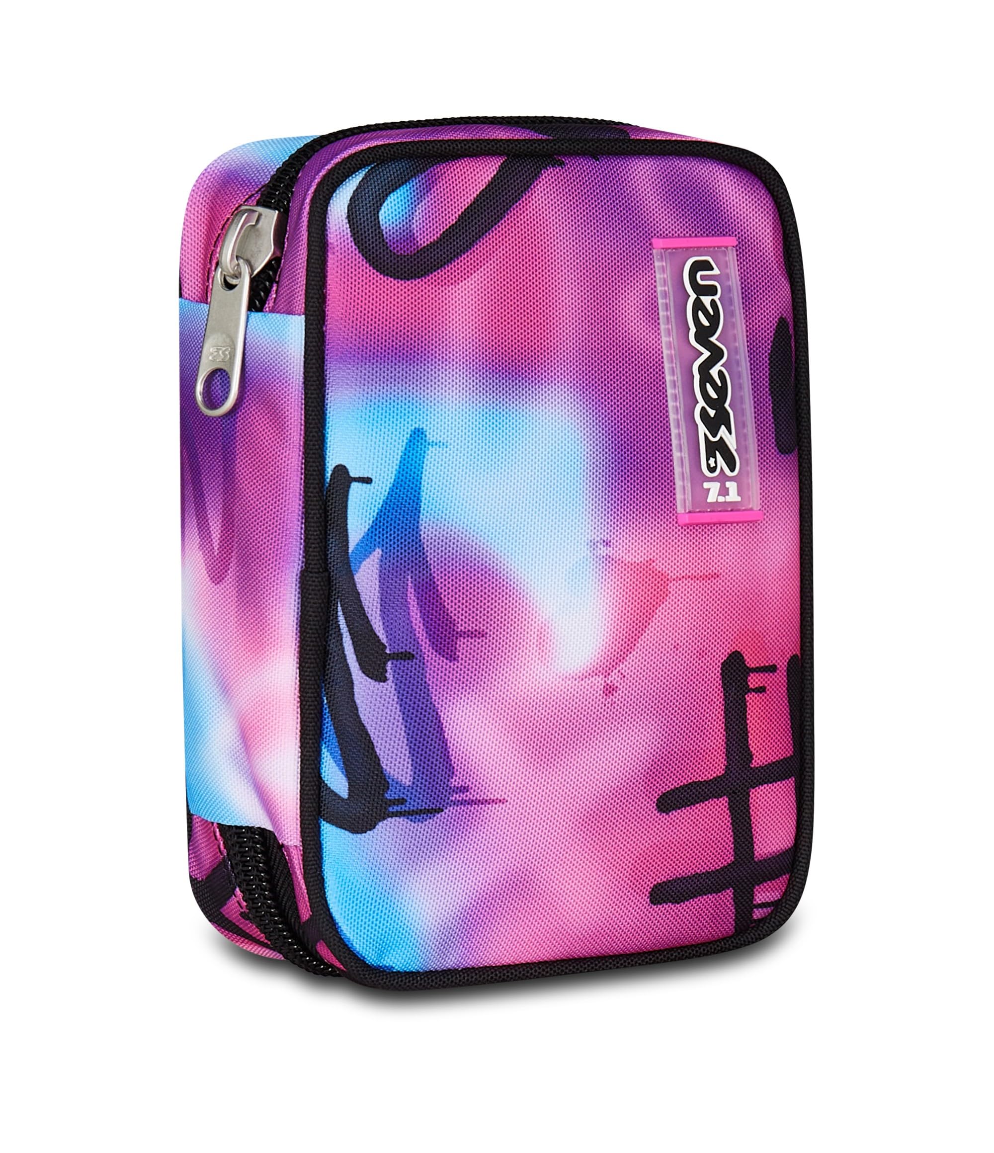 Seven Astuccio Scuola Elementare, 1 Zip, con Matite, Pennarelli, Penne, Speed Pad, Bambina, Ragazza, viola blu