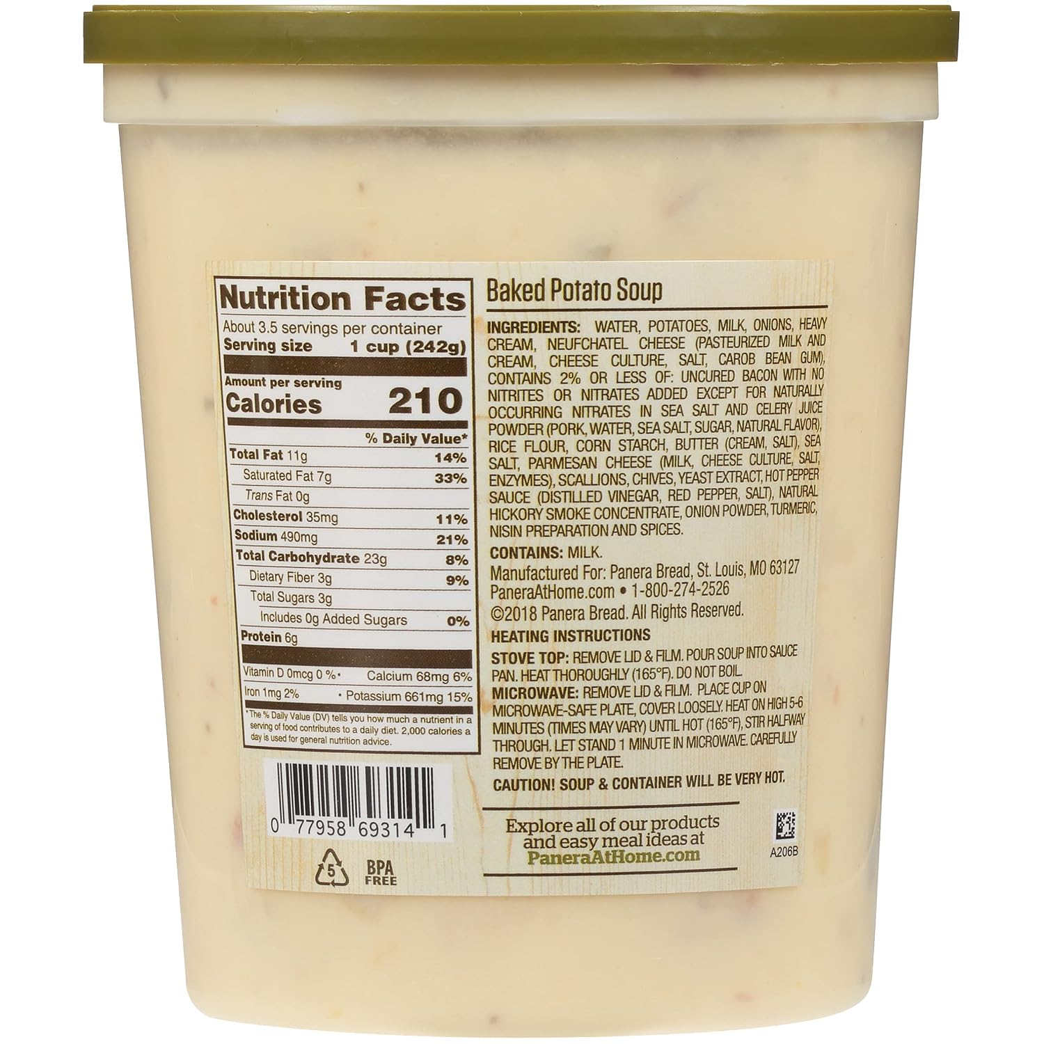 Panera Bread Baked Potato Soup, 32 oz
