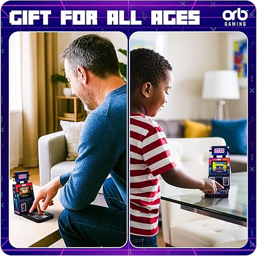 Miniatura 7 de Orb - Mini máquina de arcade de baile de dedos, 19 canciones integradas, 4 niveles de dificultad, juegos de arcade retro de 8 bits, pantalla a todo