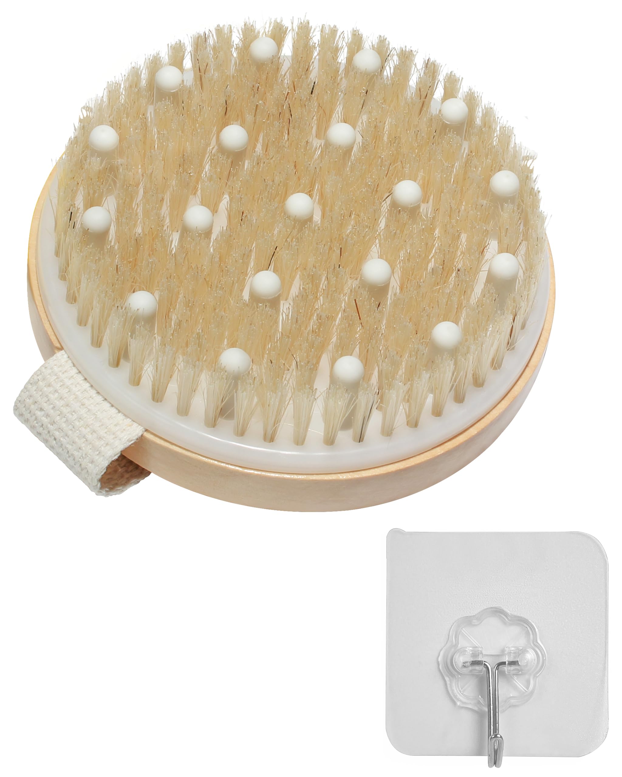 Xuduvay Dry Brushing Body Brush,Dry Brush,for Lymphatic Drainage, Dry Skin, Cellulite, Blood Circulation with Massage Nodes Exfoliating Body Scrubber