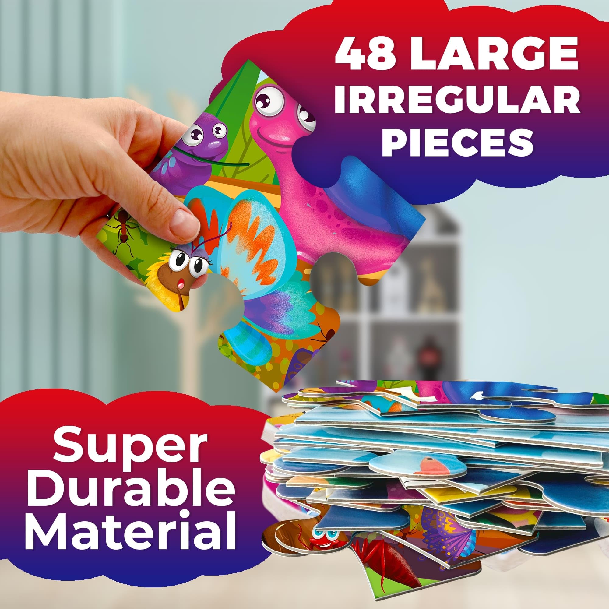 QUOKKA Floor Puzzles For 3 4 Year Olds, 60x90 cm 48 pc Giant Jigsaws For Children Age 4 5 - Image 3