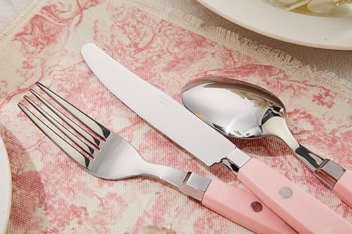 Miniatura 7 de ANNOVA Juego de cubiertos de cocina de acero inoxidable con diseño retroremache, incluye cuchillos, tenedores, cucharas, tenedores de ensalada