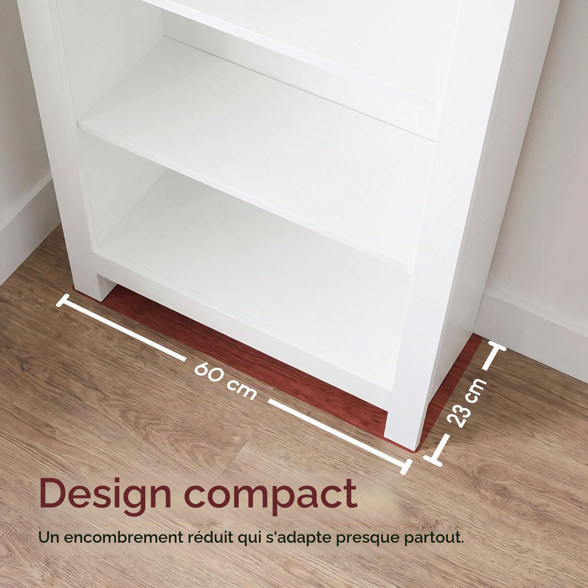 Vida Designs Arlington Bibliothèque Moderne avec étagères de Rangement en MDF Blanc (4 Niveaux)