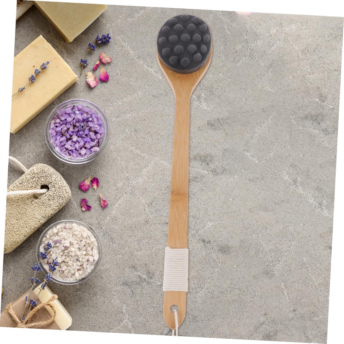 TEHAUX Long Handle Bath Brush Back Scrubber Body Massage Shower Brush for Exfoliating and Deep Cleaning Bathing Accessory for Men and Women