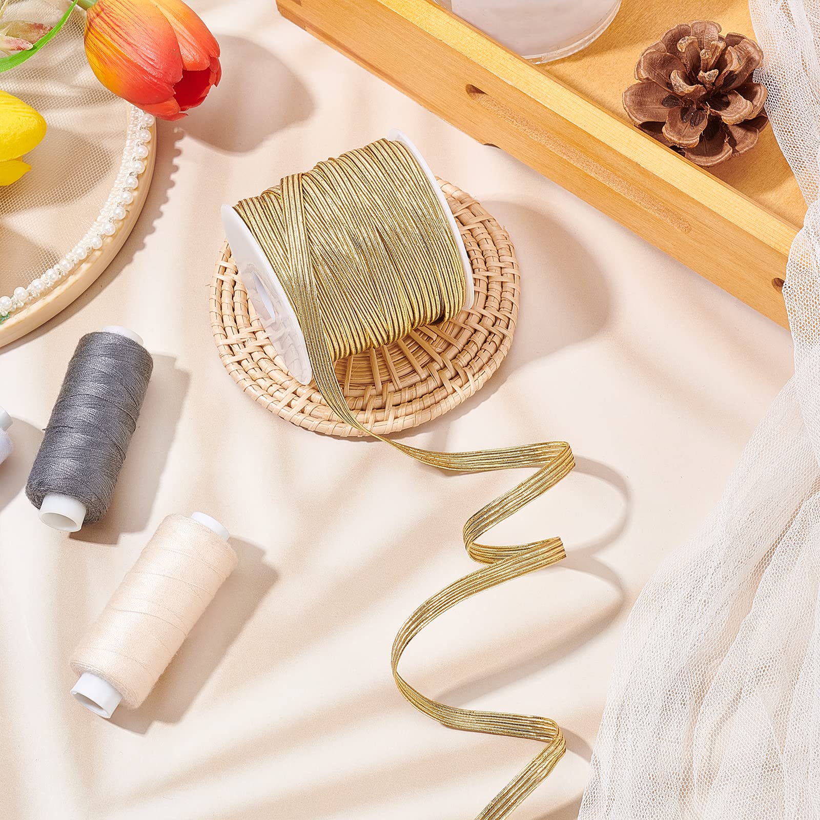 Nastro Elastico Glitterato Oro 6mm - 25 Metri Per Regali, Accessori E Fai-da-te - Foto 2